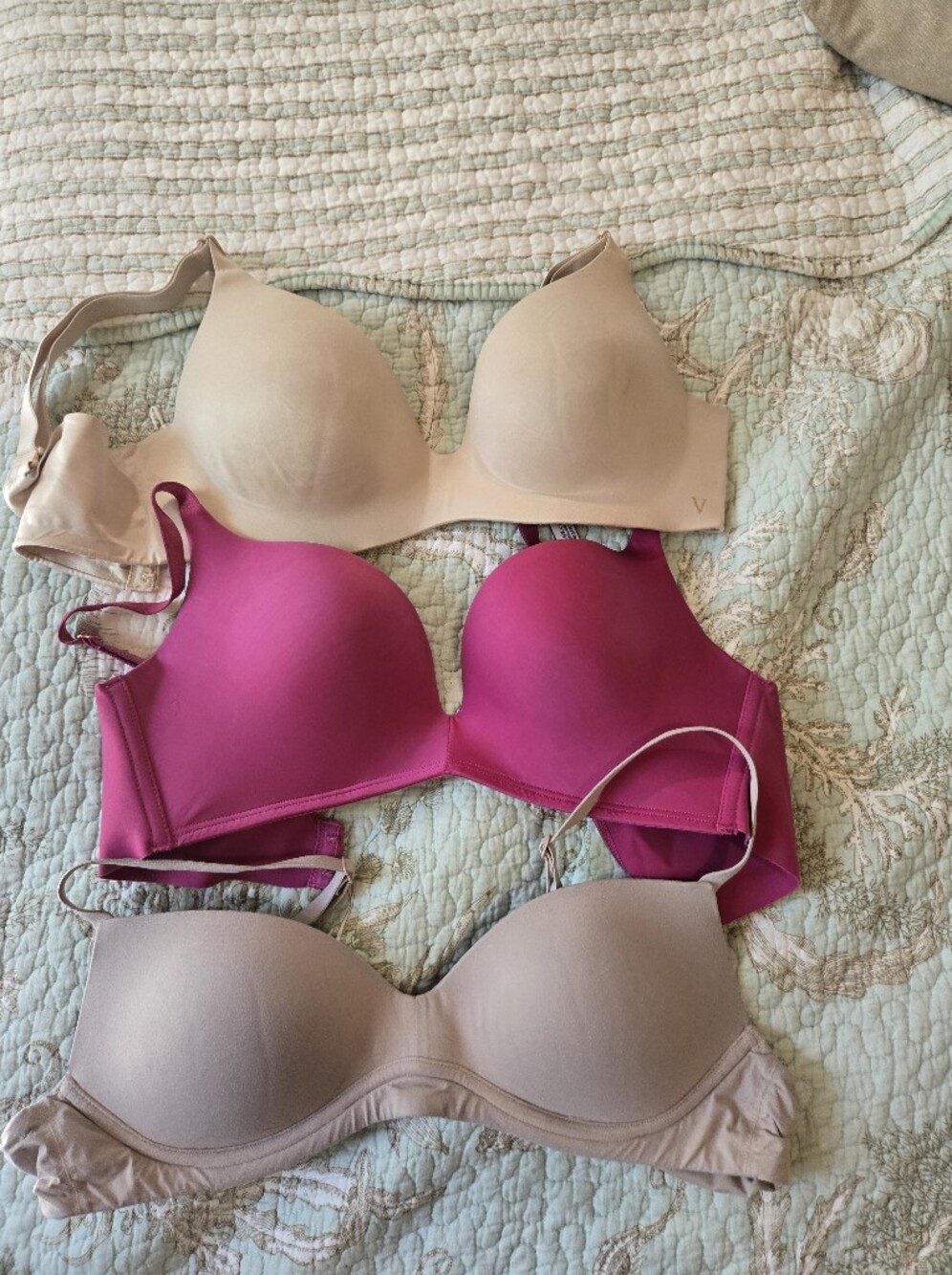 3 Pack No Wire Padded Bras 34B